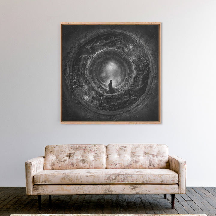 The Attic Whisperer, Biomechanical Horror Art, Square Wall Art, Dark Halloween Decor, Canvas Print, Halloween Wall Art, Statement Wall Art