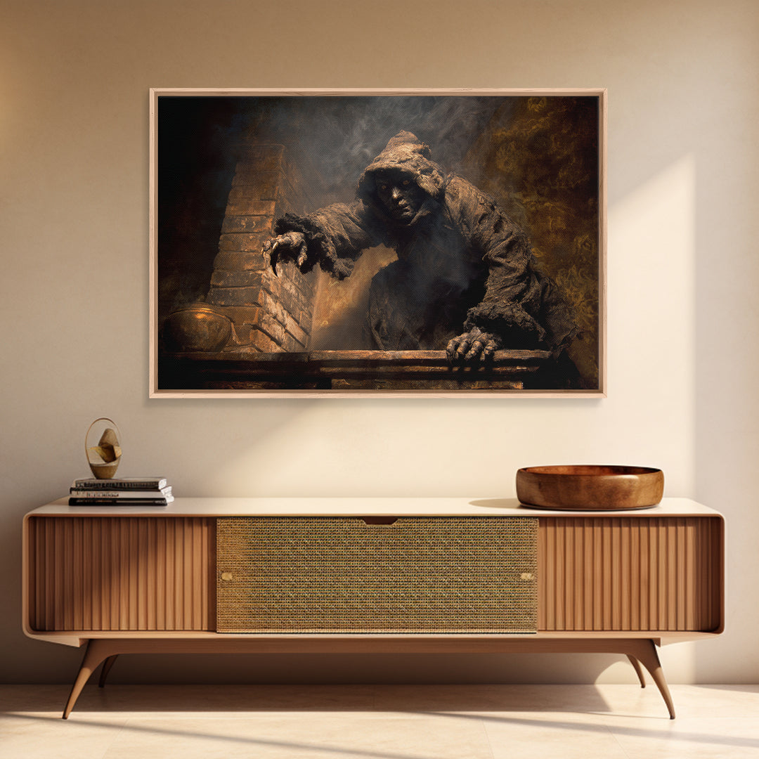 The Chimney Phantom, Dark Romantic Horror Art, Landscape Wall Art, Gothic Horror Wall Art, Canvas Print, Halloween Wall Art