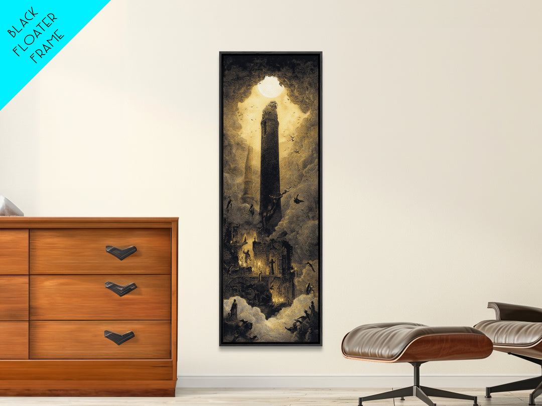 The Chimney Phantom, Surreal Apocalyptic Art, Tall Narrow Wall Art, Gothic Horror Wall Art, Canvas Print, Halloween Wall Art