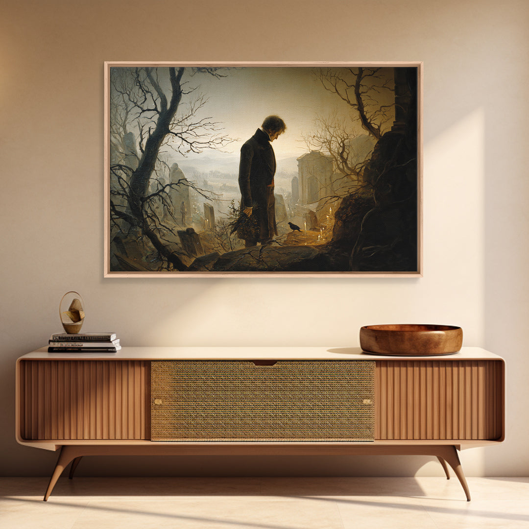 The Ghostly Groom, Romantic Gothic Landscape, Landscape Wall Art, Gothic Horror Wall Art, Canvas Print, Halloween Wall Art