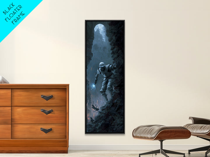 The Spectral Knight, Apocalyptic Romantic Art, Tall Narrow Wall Art, Macabre Wall Art, Canvas Print, Halloween Wall Art, Seasonal Home Decor