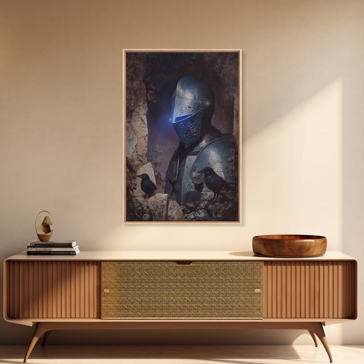 The Spectral Knight, Expressionist Gothic Art, Vertical Wall Art, Gothic Horror Wall Art, Canvas Print, Halloween Wall Art