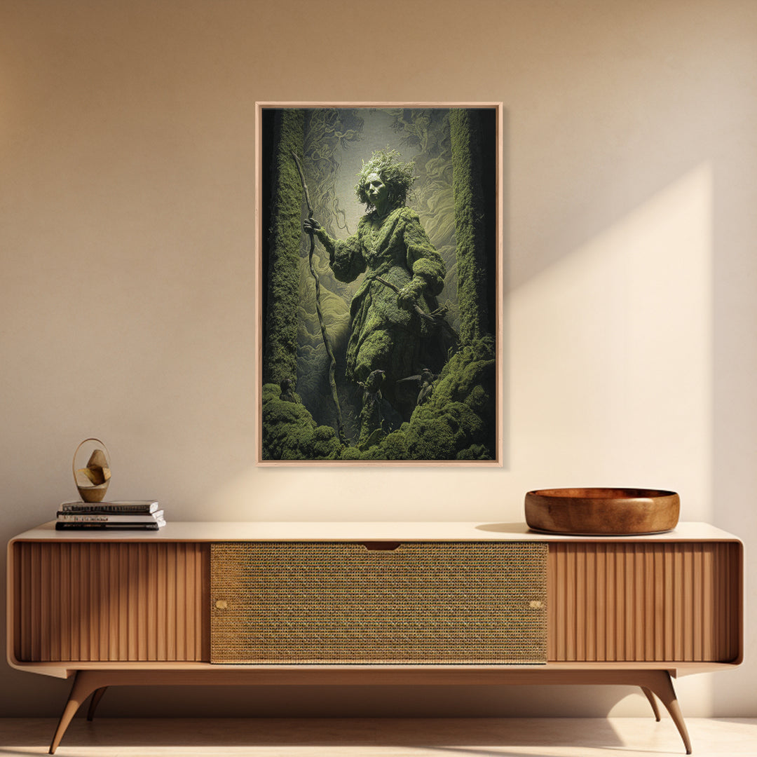 The Swamp Witch, Visionary Gothic Art, Vertical Wall Art, Dark Fantasy Wall Art, Canvas Print, Halloween Wall Art, Macabre Wall Art