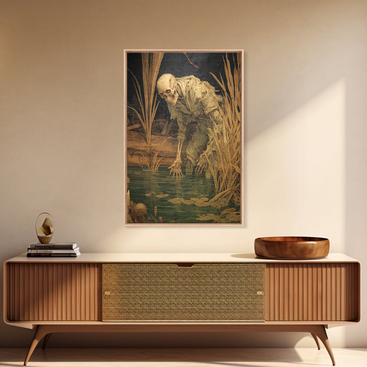 The Bog Mummy, Danse Macabre Art, Vertical Wall Art, Dark Fantasy Wall Art, Canvas Print, Halloween Wall Art