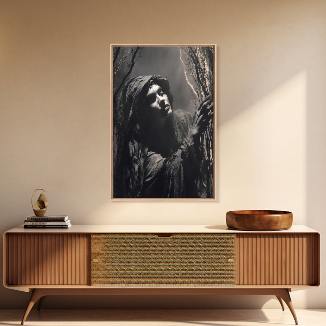 The Salt-Marsh Witch, Gothic Nightmare Art, Vertical Wall Art, Gothic Horror Wall Art, Canvas Print, Halloween Wall Art