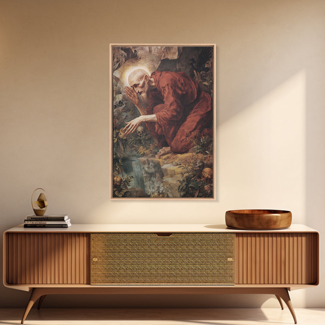 The Cave Oracle, Dark Renaissance Art, Vertical Wall Art, Gothic Horror Wall Art, Canvas Print, Halloween Wall Art