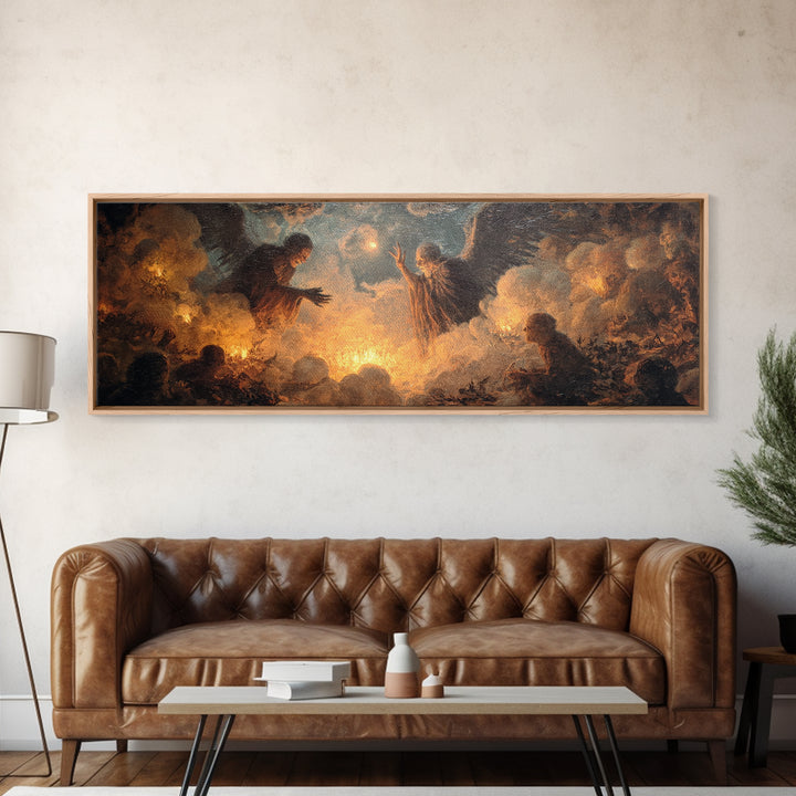 The Cave Oracle, Visionary Gothic Art, Extra Wide Wall Art, Dark Fantasy Wall Art, Canvas Print, Halloween Wall Art