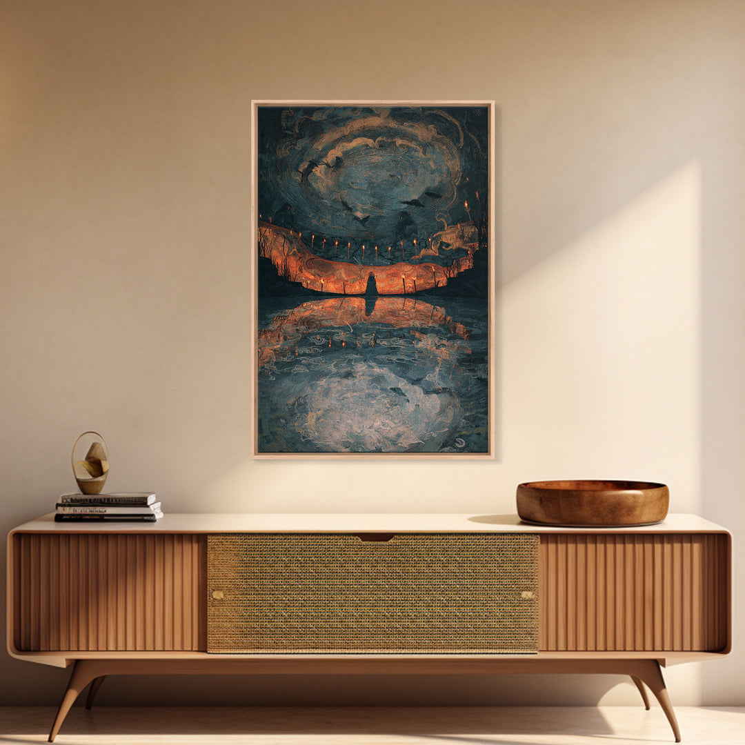 The Cave Oracle, Expressionist Gothic Art, Vertical Wall Art, Gothic Horror Wall Art, Canvas Print, Halloween Wall Art