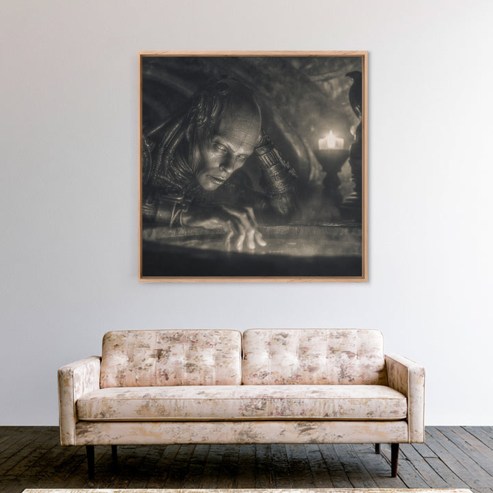 The Cave Oracle, Biomechanical Horror Art, Square Wall Art, Dark Fantasy Wall Art, Canvas Print, Halloween Wall Art, Halloween Decor