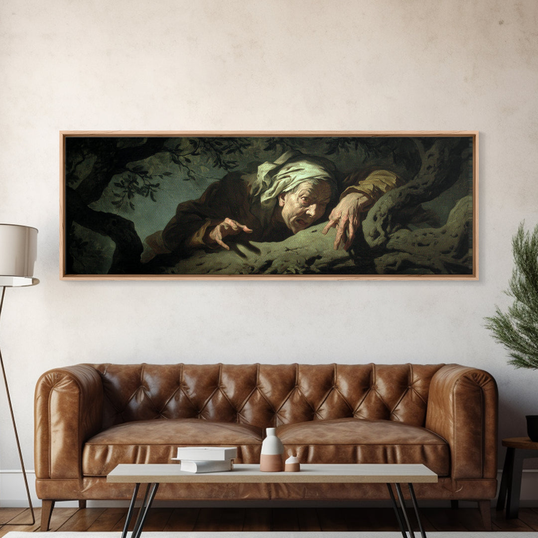 The Orchard Hag, Gothic Nightmare Art, Extra Wide Wall Art, Macabre Wall Art, Canvas Print, Halloween Wall Art, Gothic Home Decor