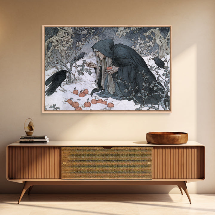 The Orchard Hag, Symbolist Death Art, Landscape Wall Art, Macabre Wall Art, Canvas Print, Halloween Wall Art, Seasonal Home Decor