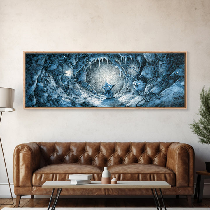 The Frost Goblin, Expressionist Nightmare Art, Extra Wide Wall Art, Dark Halloween Decor, Canvas Print, Halloween Wall Art