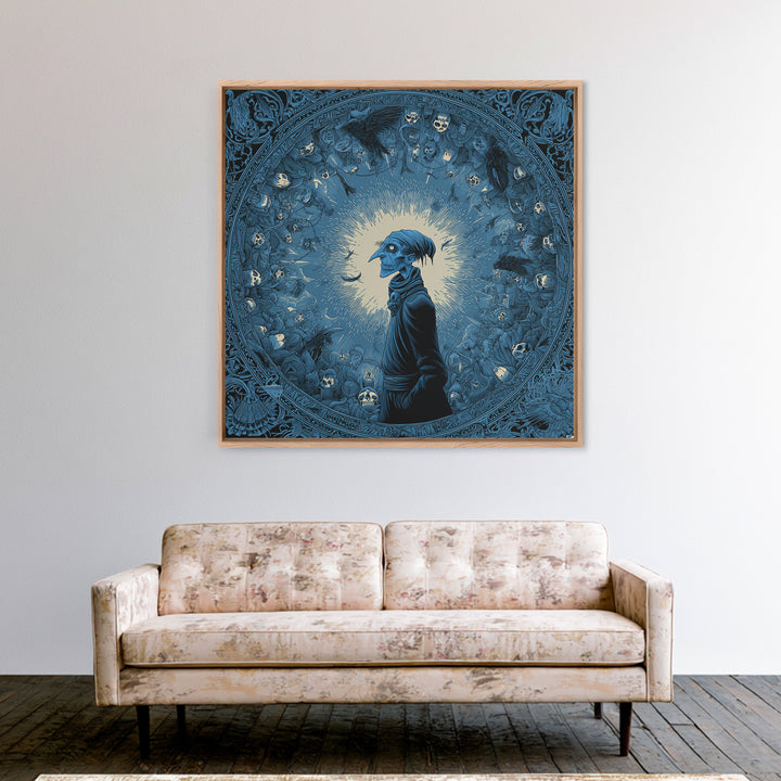 The Frost Goblin, Macabre Folk Print Art, Square Wall Art, Macabre Wall Art, Canvas Print, Halloween Wall Art, Halloween Decor