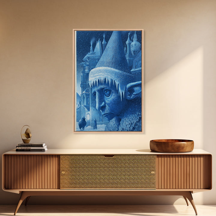 The Frost Goblin, Victorian Macabre Art, Vertical Wall Art, Gothic Horror Wall Art, Framed Canvas Print, Halloween Wall Art