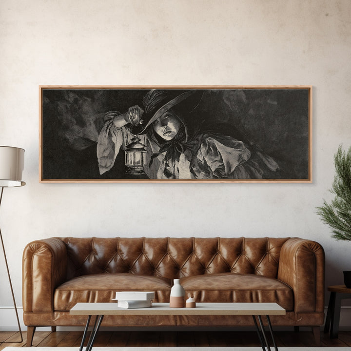 The Crossroads Spirit, Dark Romantic Horror Art, Extra Wide Wall Art, Dark Fantasy Wall Art, Framed Canvas Print, Halloween Wall Art