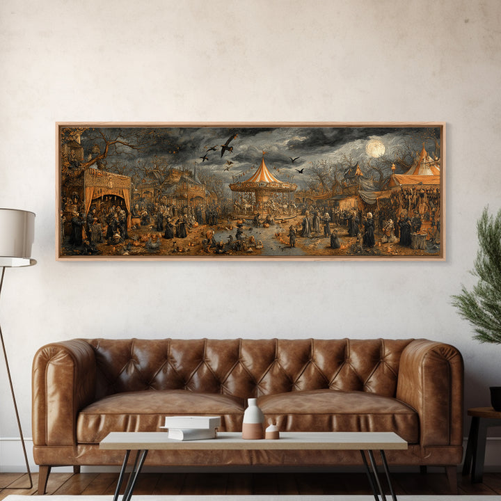 The Abandoned Carnival, Medieval Grotesque Art, Extra Wide Wall Art, Macabre Wall Art, Canvas Print, Halloween Wall Art