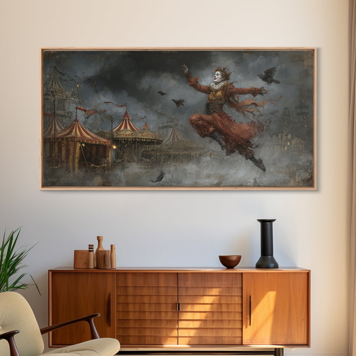 The Abandoned Carnival, Visionary Gothic Art, Wide Panoramic Art, Dark Fantasy Wall Art, Canvas Print, Halloween Wall Art