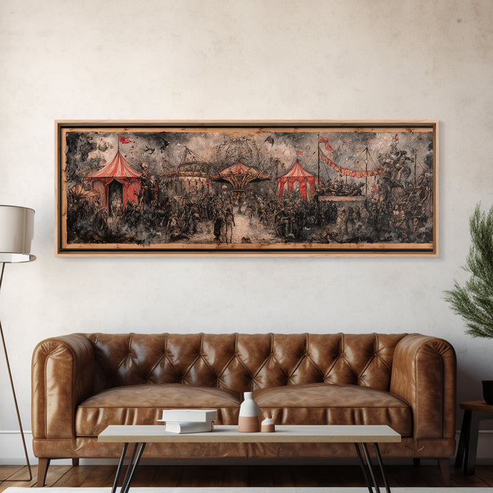 The Abandoned Carnival, Symbolist Dream Art, Extra Wide Wall Art, Gothic Horror Wall Art, Canvas Print, Halloween Wall Art