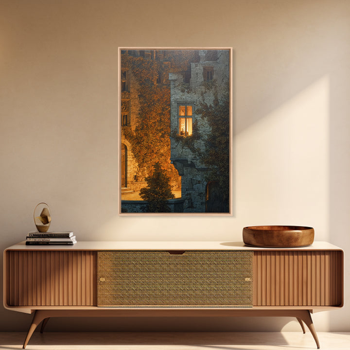 The Haunted Manor, Danse Macabre Art, Vertical Wall Art, Dark Halloween Decor, Canvas Print, Halloween Wall Art