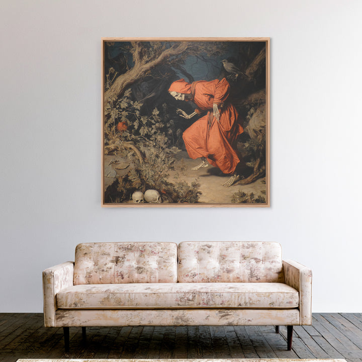 The Witch'S Forest, Danse Macabre Art, Square Wall Art, Dark Halloween Decor, Canvas Print, Halloween Wall Art