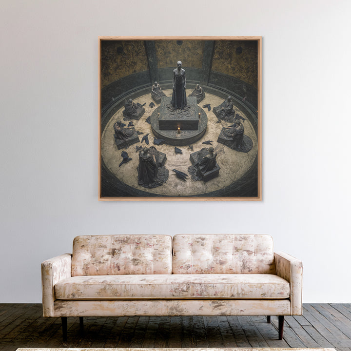 The Forgotten Crypt, Dark Symbolist Art, Square Wall Art, Macabre Wall Art, Canvas Print, Halloween Wall Art, Horror Wall Art