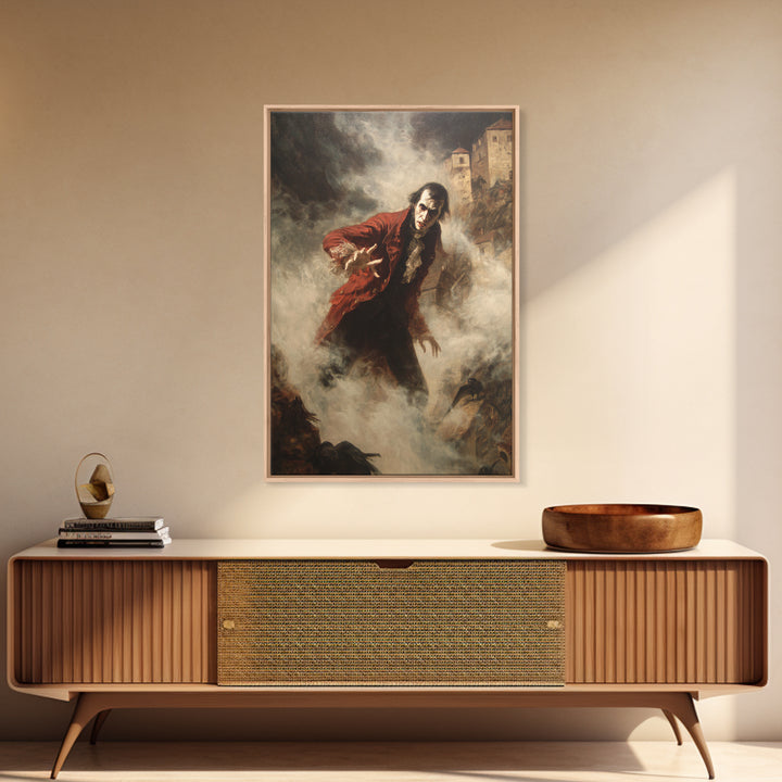 The Vampire Castle, Dark Romantic Horror Art, Vertical Wall Art, Macabre Wall Art, Canvas Print, Halloween Wall Art, Seasonal Home Decor