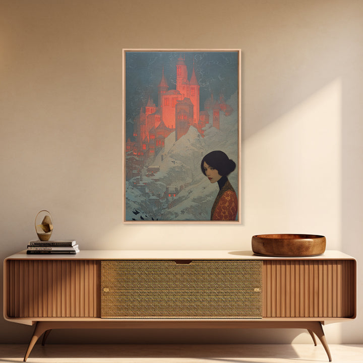 The Vampire Castle, Symbolist Death Art, Vertical Wall Art, Macabre Wall Art, Canvas Print, Halloween Wall Art, Horror Wall Art