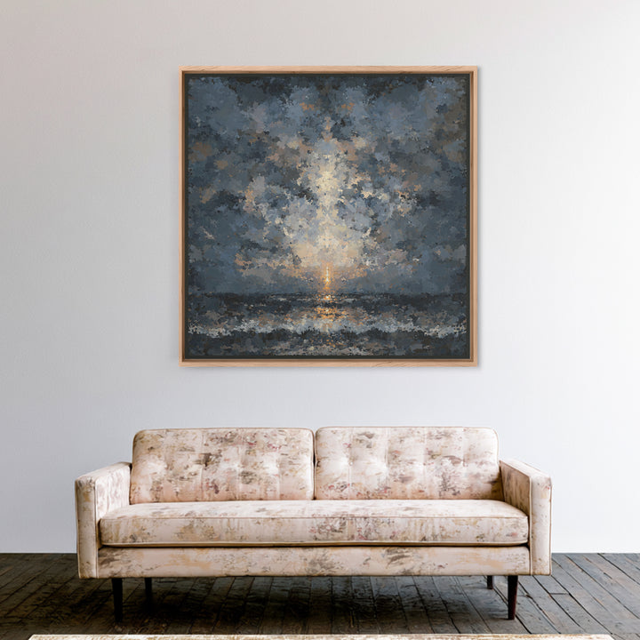 Stormy Sea under a Nearly Black Sky Canvas Print, Dark Art, Fine Art Print, Living Room Decor, Fine Art, Nocturne, Wall Decor, DAR-1x1-5