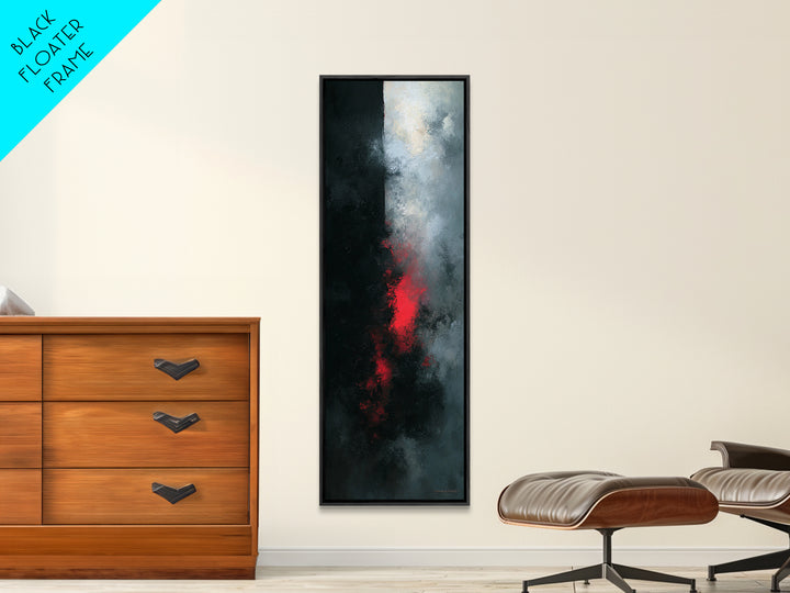 Deep Charcoal Abstract Canvas Print, Dark Art, Gothic Wall Art, Living Room Decor, Nocturne, Spooky Decor, Gallery Decor, DAR-1x3-33