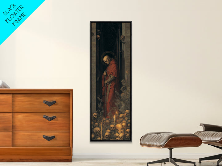 The Endless Catacombs, Dark Renaissance Art, Tall Narrow Wall Art, Macabre Wall Art, Canvas Print, Halloween Wall Art