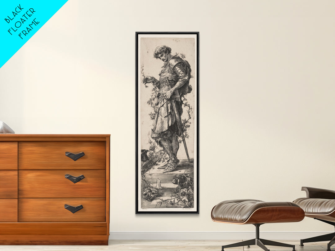 The Overgrown Chapel, Renaissance Engraving Art, Tall Narrow Wall Art, Gothic Horror Wall Art, Canvas Print, Halloween Wall Art