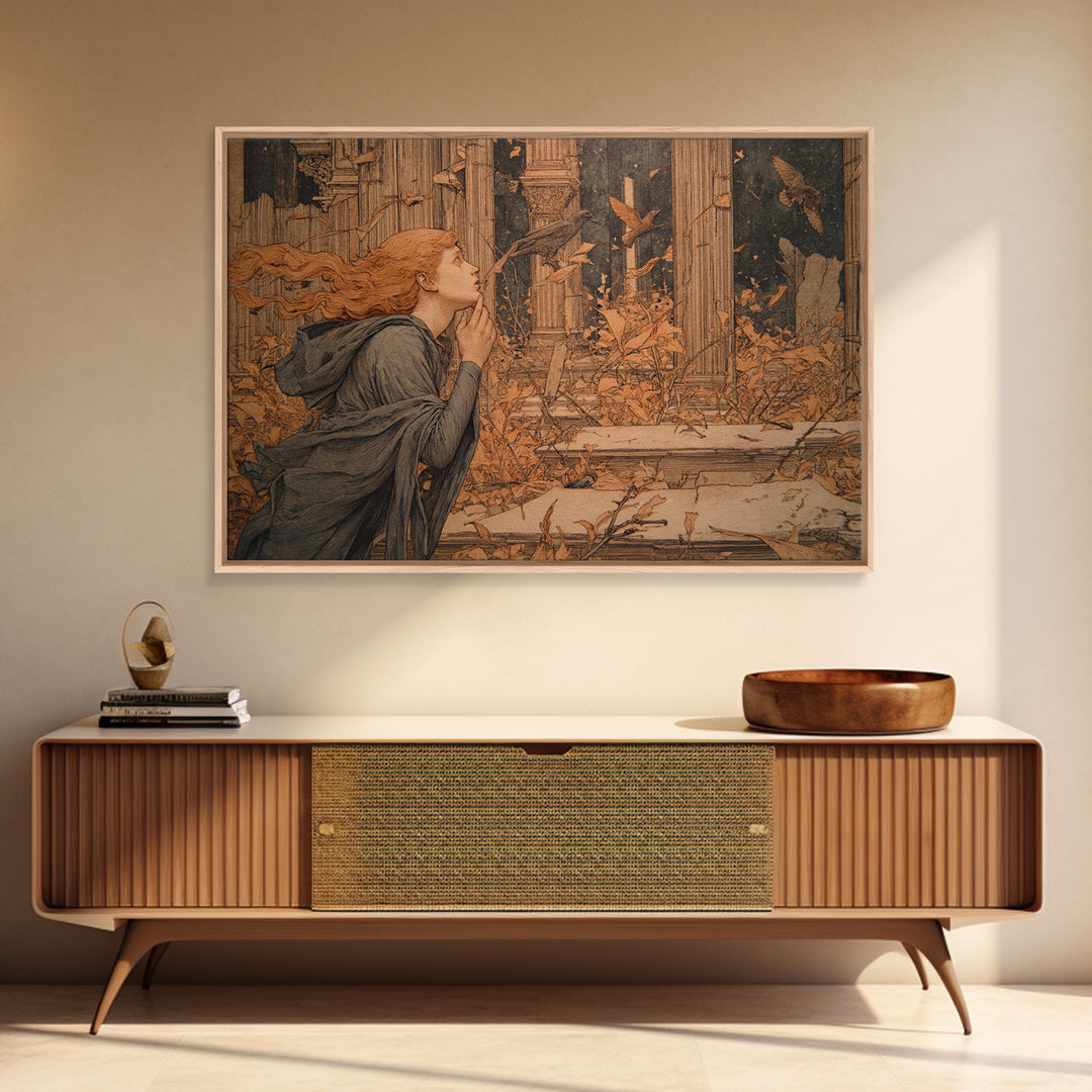 The Overgrown Chapel, Symbolist Death Art, Landscape Wall Art, Gothic Horror Wall Art, Canvas Print, Halloween Wall Art
