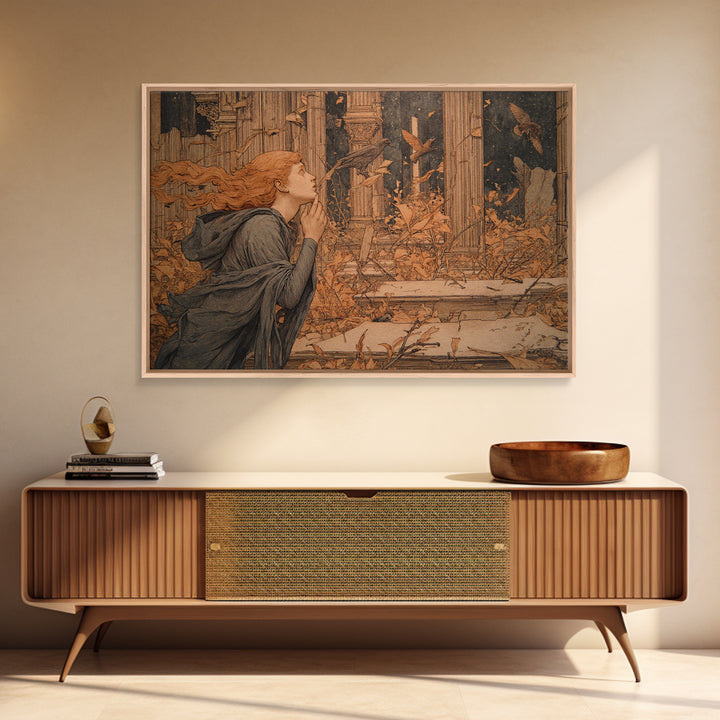 The Overgrown Chapel, Symbolist Death Art, Landscape Wall Art, Gothic Horror Wall Art, Canvas Print, Halloween Wall Art