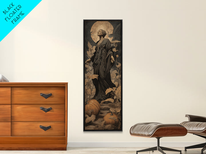 The Pumpkin Patch Maze, Dark Symbolist Art, Tall Narrow Wall Art, Gothic Horror Wall Art, Canvas Print, Halloween Wall Art