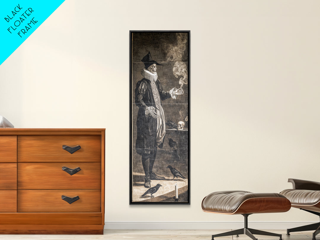 The Haunted Hotel, Danse Macabre Art, Tall Narrow Wall Art, Dark Fantasy Wall Art, Framed Canvas Print