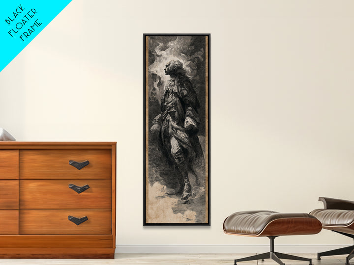 The Haunted Hotel, Baroque Witchcraft Art, Tall Narrow Wall Art, Gothic Horror Wall Art, Framed Canvas Print, Halloween Wall Art