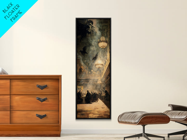 The Haunted Hotel, Dark Romantic Horror Art, Tall Narrow Wall Art, Dark Halloween Decor, Canvas Print, Halloween Wall Art