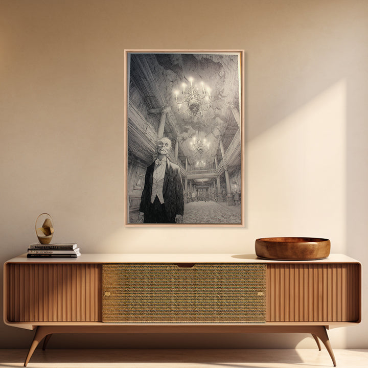 The Haunted Hotel, Victorian Macabre Art, Vertical Wall Art, Dark Fantasy Wall Art, Framed Canvas Print, Halloween Wall Art