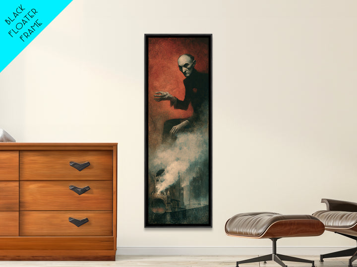 The Abandoned Train Station, Surreal Apocalyptic Art, Tall Narrow Wall Art, Gothic Horror Wall Art, Framed Canvas Print