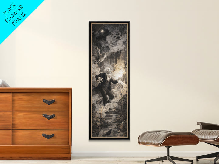 The Ghost Wedding, Visionary Gothic Art, Tall Narrow Wall Art, Dark Fantasy Wall Art, Canvas Print, Halloween Wall Art