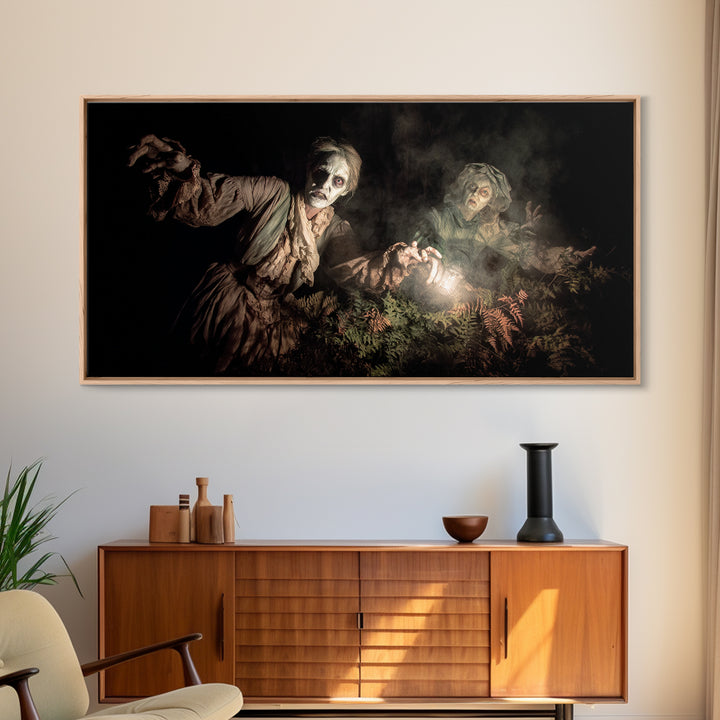 The Haunted Hayride, Gothic Nightmare Art, Wide Panoramic Art, Gothic Horror Wall Art, Canvas Print, Halloween Wall Art