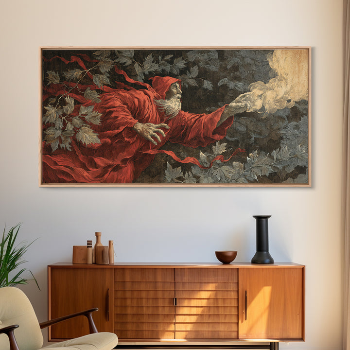 The Haunted Hayride, Visionary Gothic Art, Wide Panoramic Art, Dark Halloween Decor, Canvas Print, Halloween Wall Art