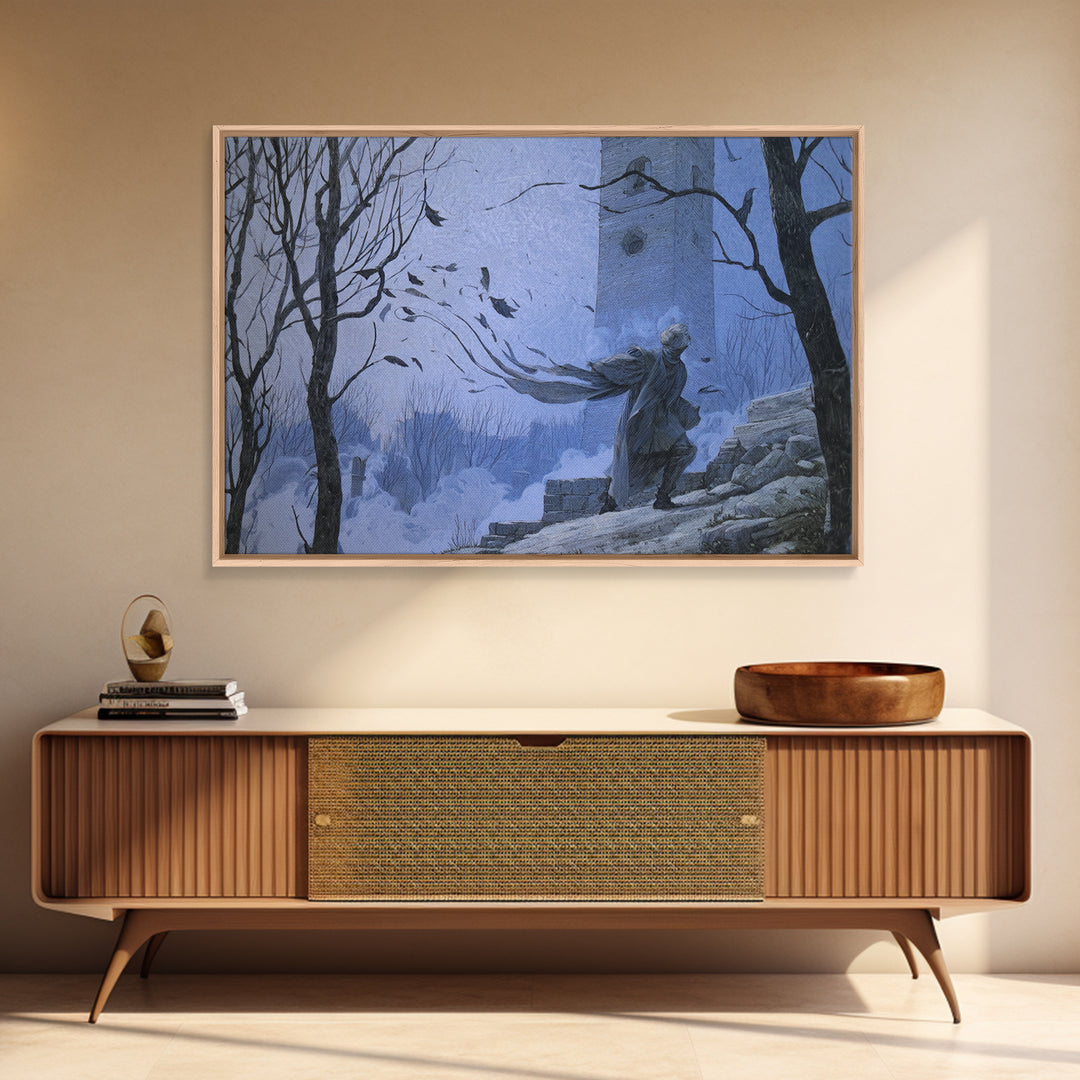 The Thirteenth Bell, Romantic Gothic Landscape, Landscape Wall Art, Dark Fantasy Wall Art, Canvas Print, Halloween Wall Art