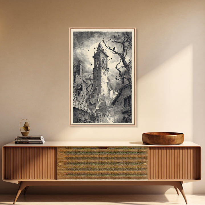 The Thirteenth Bell, Victorian Macabre Art, Vertical Wall Art, Gothic Horror Wall Art, Canvas Print, Halloween Wall Art