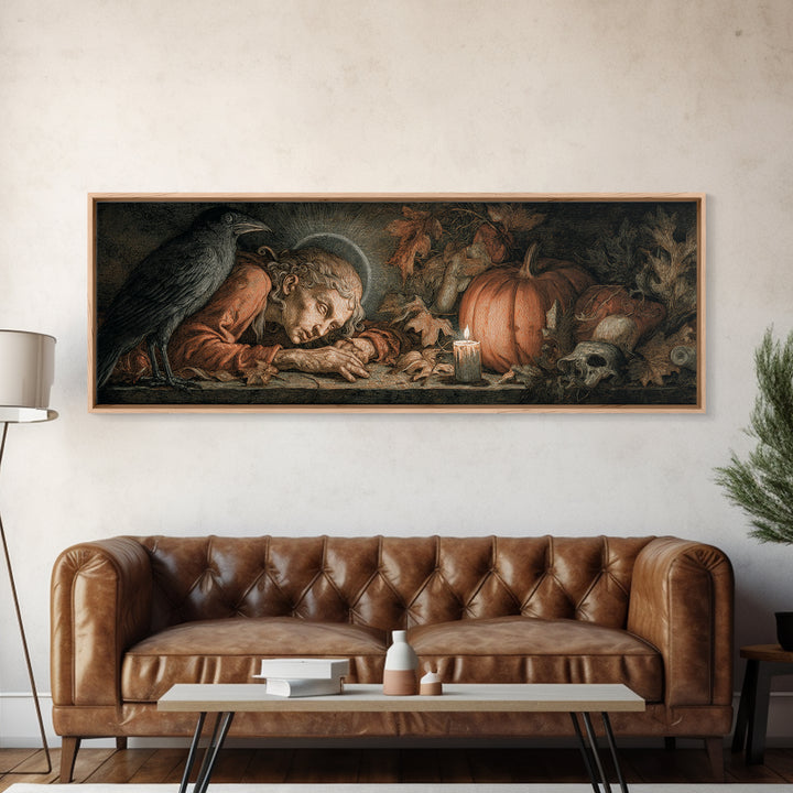 The First Frost Awakening, Dark Renaissance Art, Extra Wide Wall Art, Dark Fantasy Wall Art, Framed Canvas Print