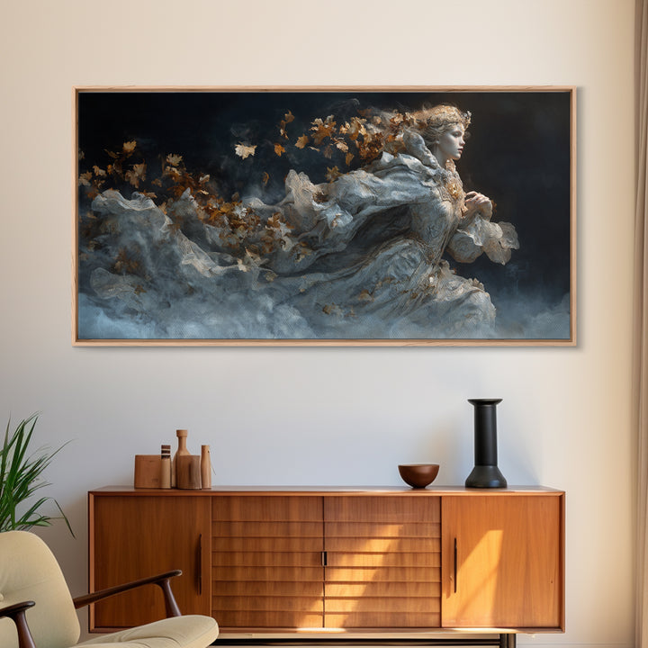 The First Frost Awakening, Apocalyptic Romantic Art, Wide Panoramic Art, Gothic Horror Wall Art, Canvas Print, Halloween Wall Art