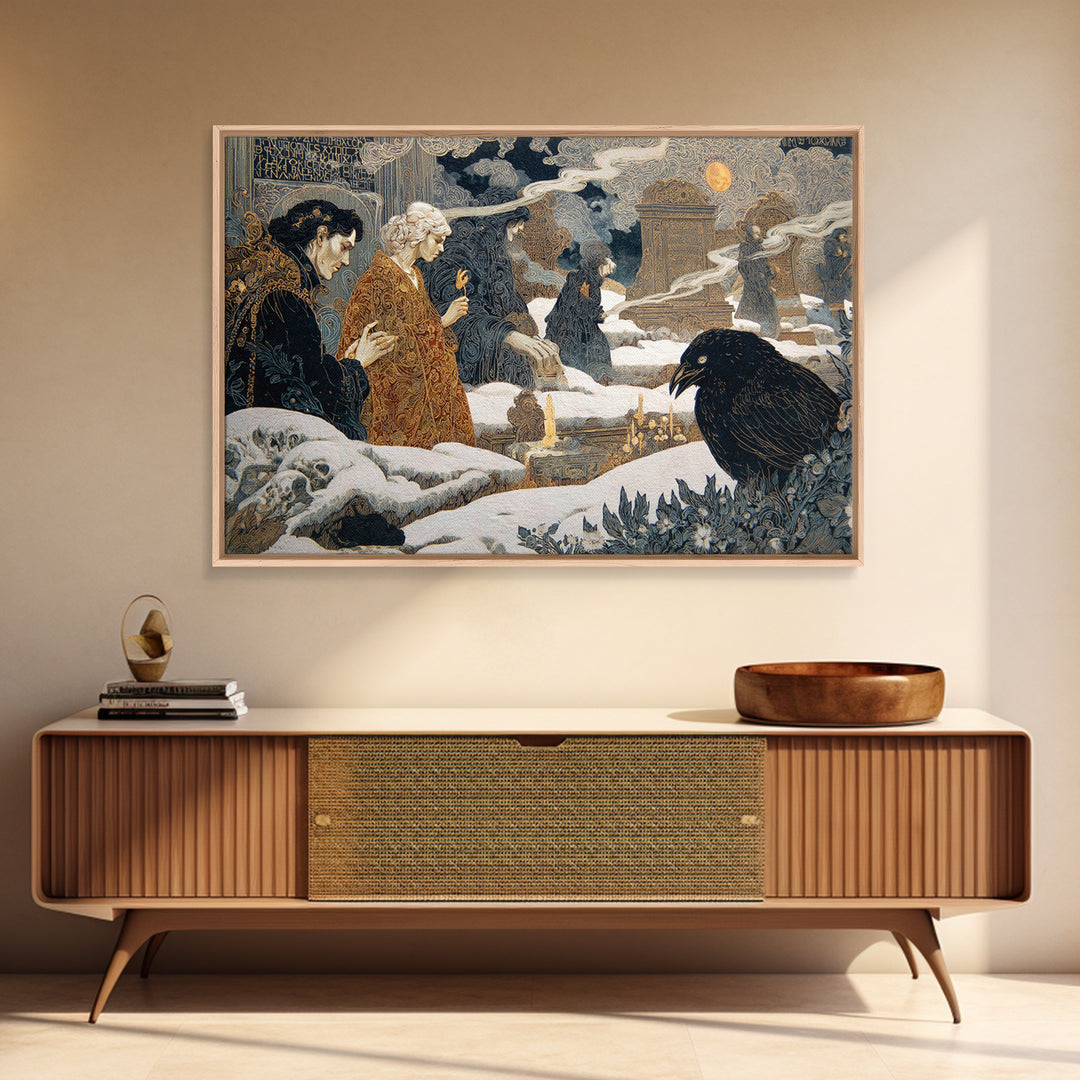 The Living Spellbook, Symbolist Death Art, Landscape Wall Art, Dark Fantasy Wall Art, Canvas Print, Halloween Wall Art