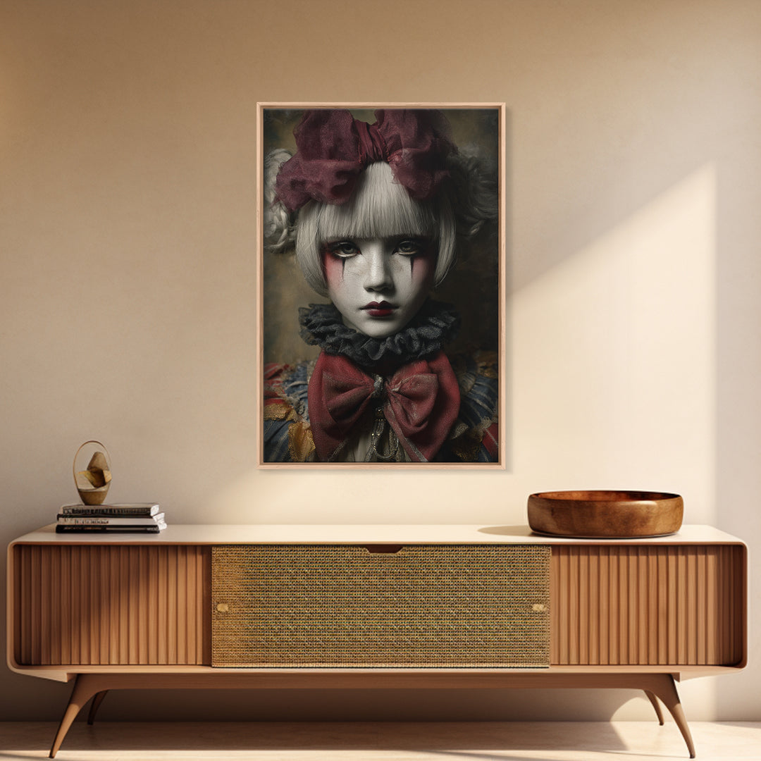 Cracked Porcelain Doll Portrait Canvas Print, Dark Art, Fine Art Print, Living Room Decor, Oil Painting, Nocturne, Wall Decor, DAR-2x3-7