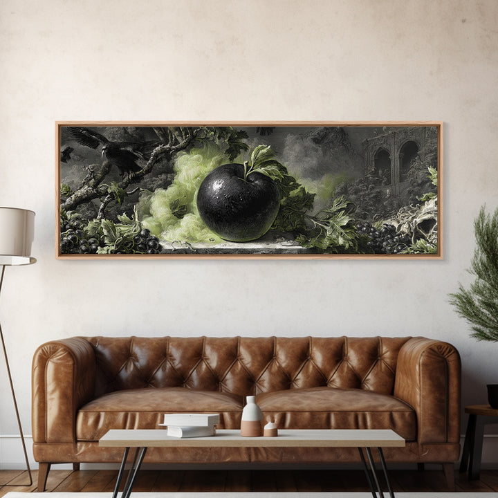 The Poisoned Apple, Dark Romantic Horror Art, Extra Wide Wall Art, Dark Halloween Decor, Canvas Print, Halloween Wall Art