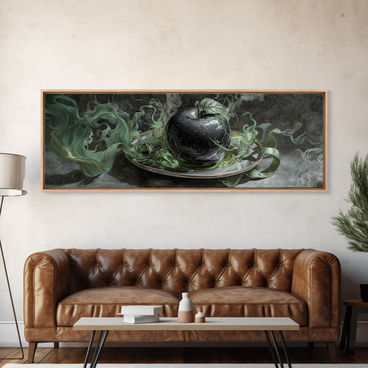The Poisoned Apple, Visionary Gothic Art, Extra Wide Wall Art, Gothic Horror Wall Art, Framed Canvas Print, Halloween Wall Art